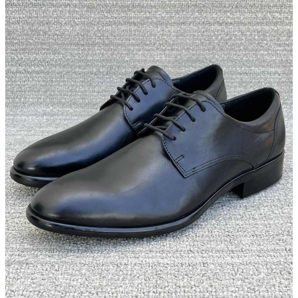 ECCO Citytray Derby Modern Formal Black Leather Shoes Men's Size 8.5 US NEW